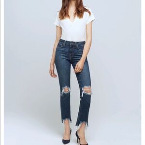 L’Agence High Line Destructed High Rise Skinny Jeans